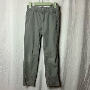 Boys CrewCuts gray flat front chino khakis pants size 12 Slim